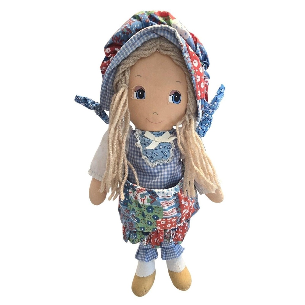 Vintage 1970s Holly Hobbie day n night cloth doll she measures about 14"